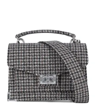 The Kooples Small Houndstooth Emily Shoulder Bag In Black