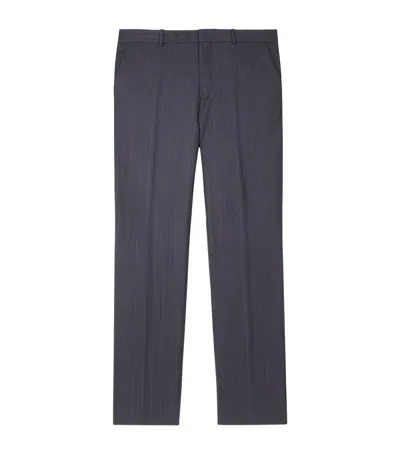 The Kooples Wool Striped Suit Trousers In Navy