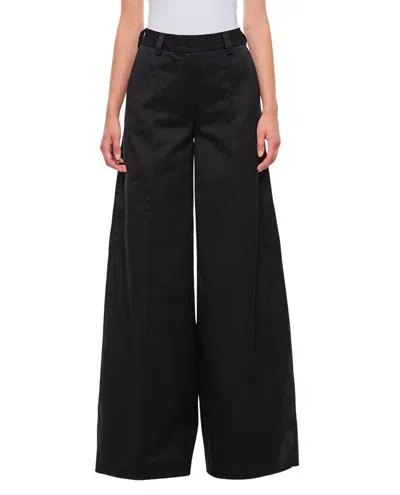 The Latest Alma Wide Leg Cotton Pants In Black