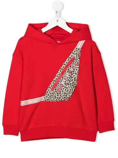 The Marc Jacobs Kids' Logo-embroidered Cotton Hoodie In Rot