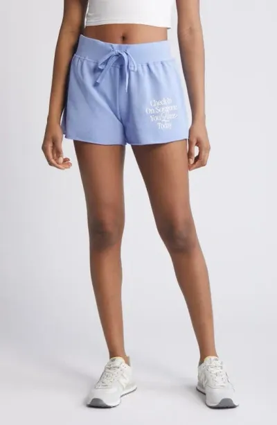 The Mayfair Group Check In Sweatshorts In Periwinkle