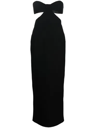 The New Arrivals By Ilkyaz Ozel Strapless Cut Out Long Dress In Black