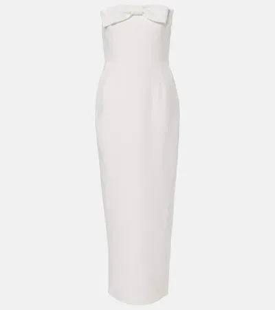 The New Arrivals Ilkyaz Ozel Bow-detail Strapless Crêpe Gown In White