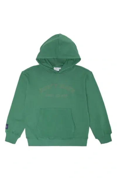 The New Kids' Lingo Embroidered Cotton Hoodie In Foliage Green