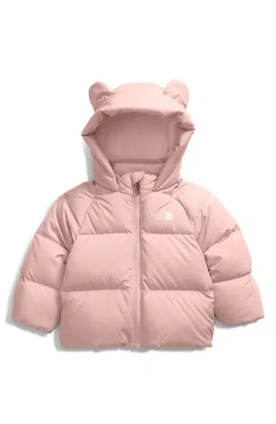 The North Face Baby North Down Fleece Lined Jacket In Pink Moss