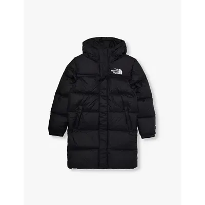 The North Face Boys Black Kids Nuptse Logo-embroidered Shell-down Parka 6-20 Years