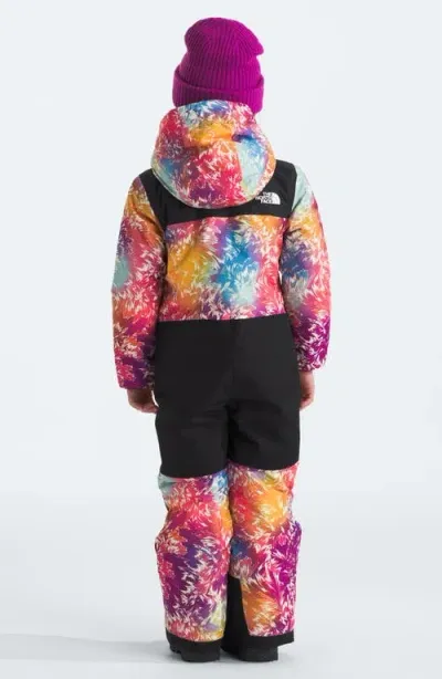 The North Face Kids' Freedom Waterproof Snowsuit In Radiant Poppy Blowing Wind