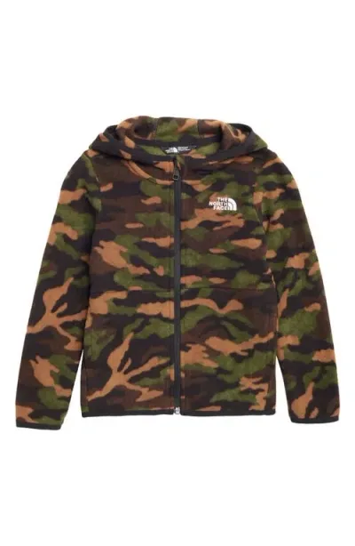 The North Face Kids' Glacier Fleece Zip Hoodie In Tnf Black Tnf Camo Small Print