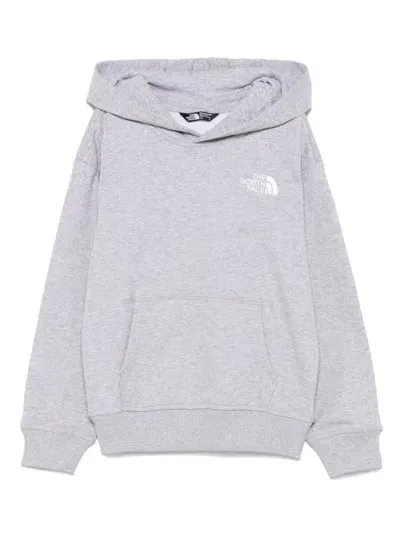 The North Face Kids' Logo-embroidered Hoodie In Grey