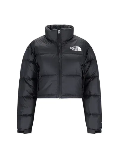 The North Face Nuptse Short Down Jacket Woman Black In Polyester In Black  