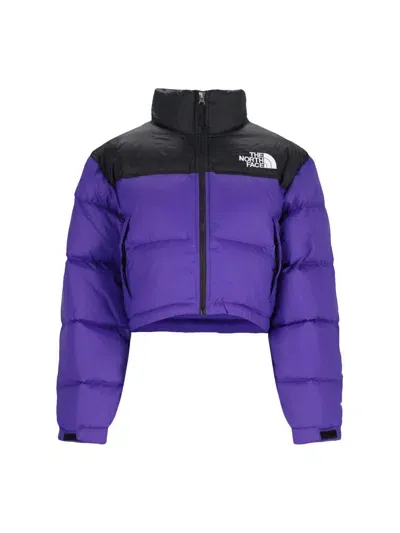 The North Face Padded Short Jacket High Collar In Purple