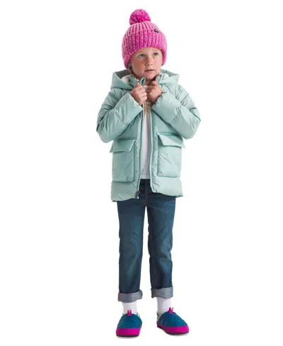 The North Face Kids' Toddler & Little Girls North Quilted Fleece-lined Full-zip Hooded Down Parka In Muted Pine