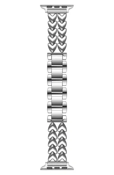 The Posh Tech Crush Hearts Apple Watch® Bracelet Watchband In Silver