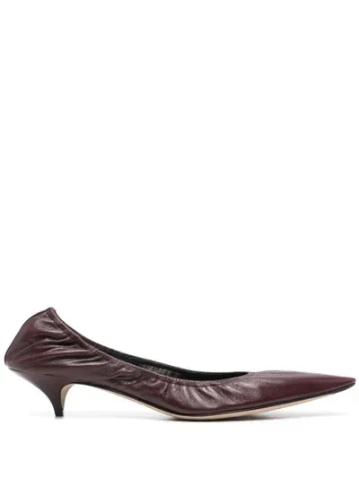 The Row 35mm Uxor Leather Pumps In Brbg - Bordeaubergine