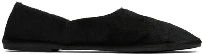 The Row Black Canal Slip On Loafers In Pt Petrol