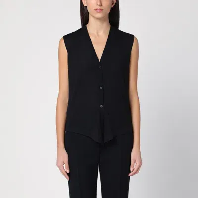 The Row Black Wool Waistcoat Cardigan