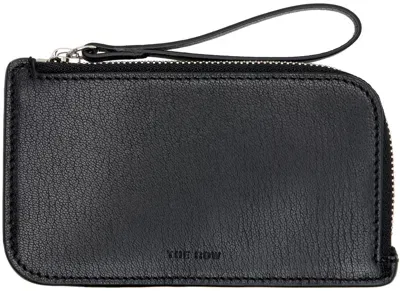 The Row Black Zipped Leather Wallet In Blpl Black Pld