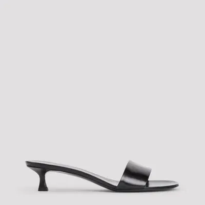 The Row Combo Leather Mules In Black