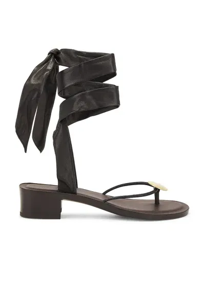 The Row 65mm Cord Leather Sandals In Brown