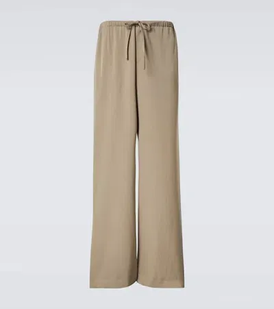 The Row Donatello Wool Wide-leg Pants In Grey