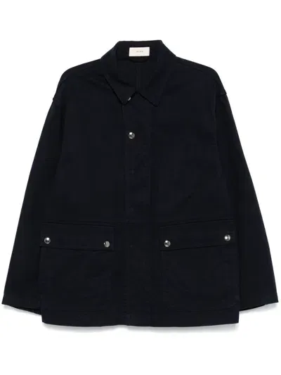 The Row Frank Shirt Jacket In Ind - Indigo