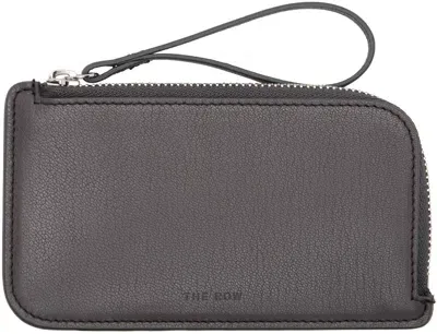 The Row Gray Zipped Leather Wallet In Clgp Cold Grey Pld