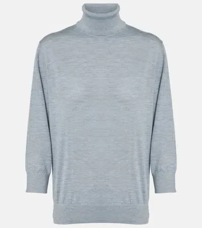 The Row Hevos Cashmere Turtleneck Sweater In Grey