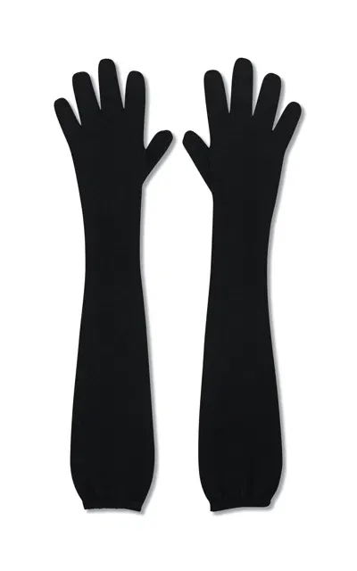 The Row Ivot Cashmere Gloves In Black