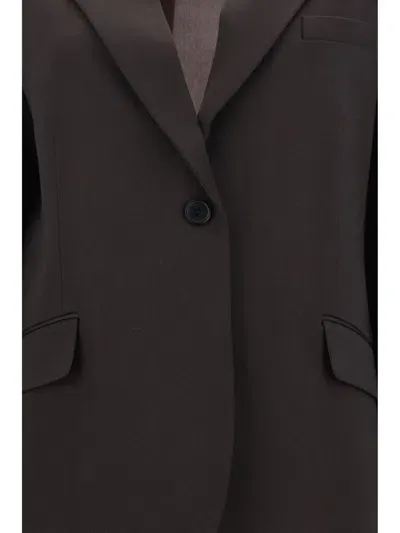 The Row Viper Grain De Poudre Wool Blazer In Brown