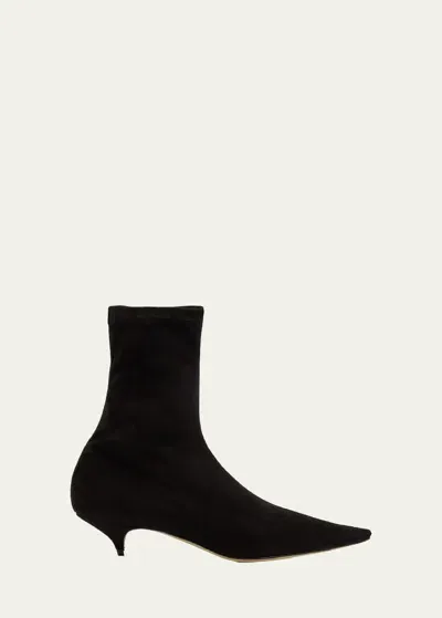 The Row 35mm Uxor Suede Ankle Boots In Black