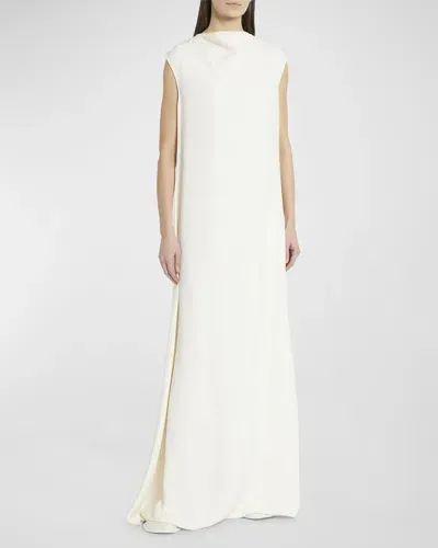 The Row Eno Silk-crepe Maxi Dress In White