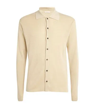 The Row Lorde Linen-silk Cardigan In Beige O Tan