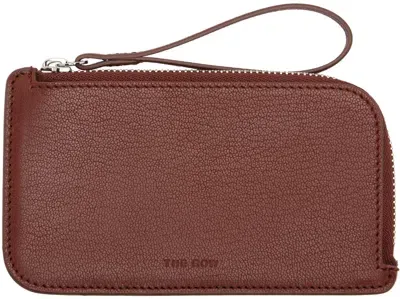 The Row Tan Zipped Leather Wallet In Btup Burnt Umber Pld