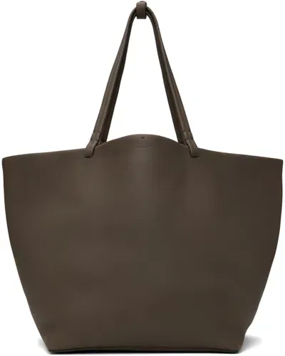 The Row Taupe Xl Park Leather Tote In Elpld Elephant Pld