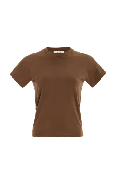 The Row Tommy Cotton-silk Jersey T-shirt In Brown