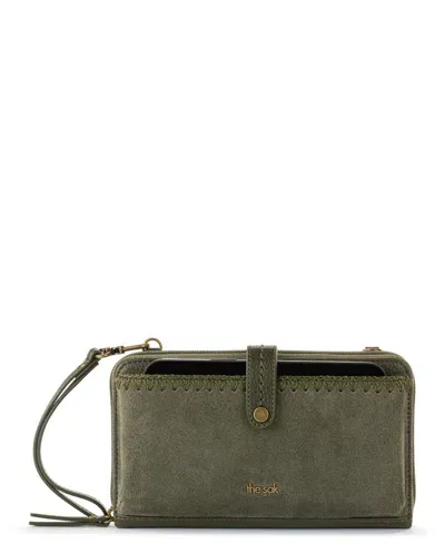 The Sak Iris Leather Convertible Crossbody Bag In Moss Suede