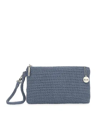 The Sak Vita Crochet Small Wristlet Wallet In Maritime