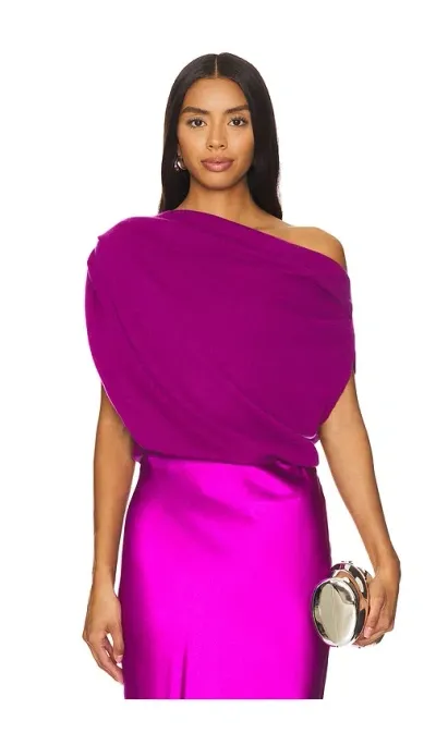 The Sei Asymmetric Drape Sweater In Berry