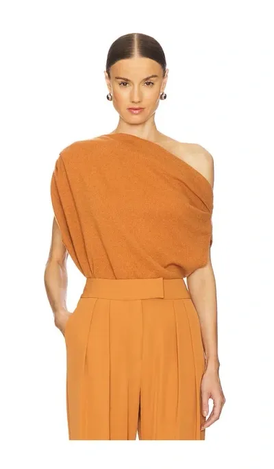 The Sei Asymmetric Drape Sweater In Tan