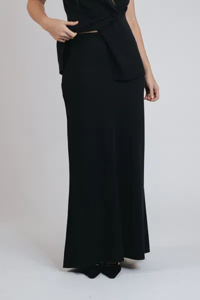 The Sei Bias Maxi Skirt In Black Crepe In Blue