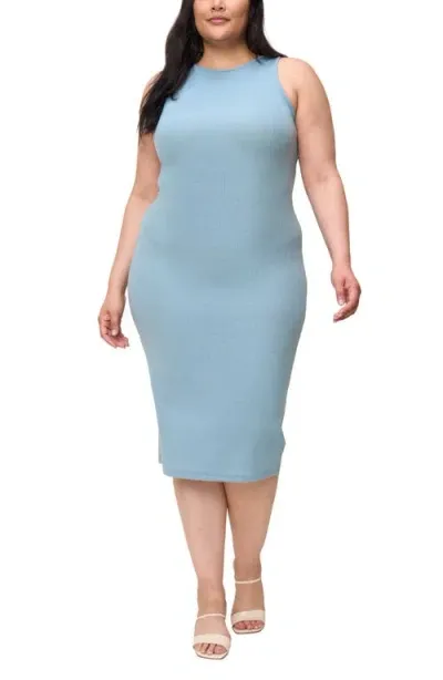 The Standard Stitch The Racerback Midi Dress In Sky Blue