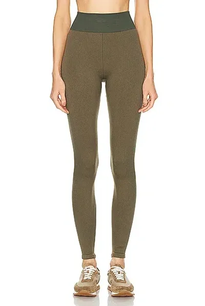 The Upside Ribbed Seamless 28in Pant In Khaki