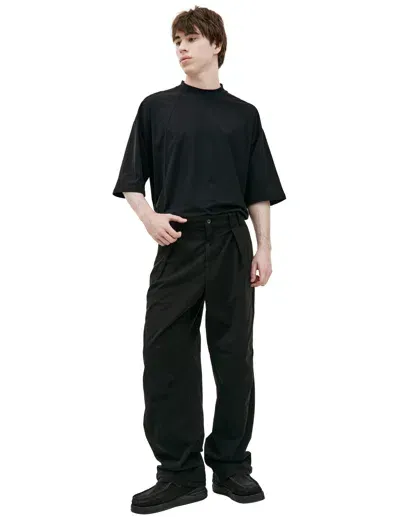 The Viridi-anne Black Cotton Wide Trousers