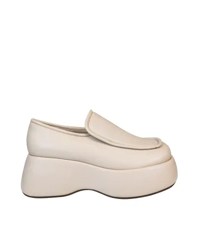 Themoirè Beige "zoa Basic Moth" Moccasins