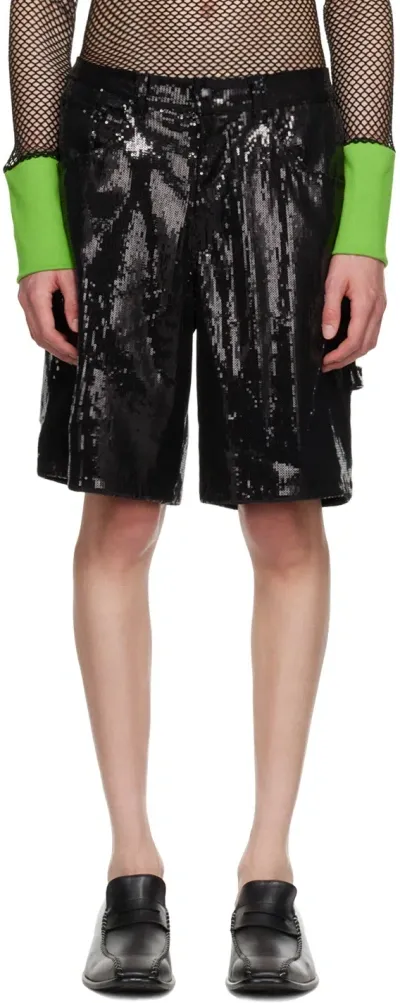 Theophilio Ssense Exclusive Black Sequin Shorts