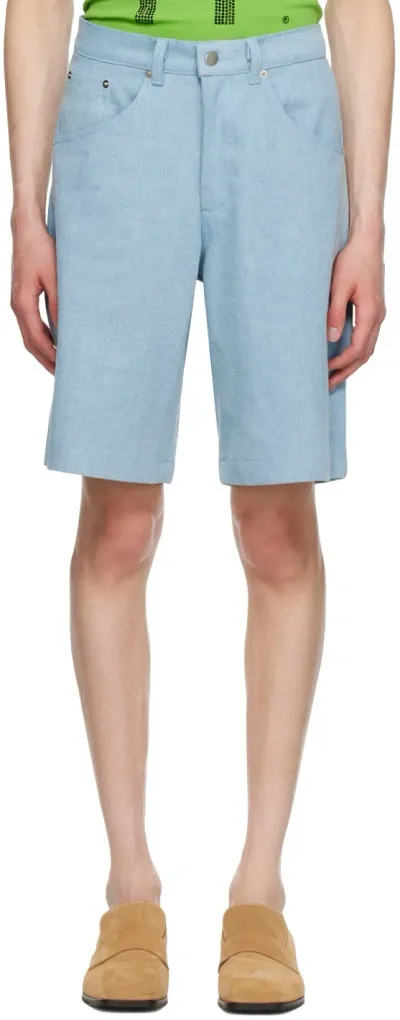 Theophilio Ssense Exclusive Blue Denim Shorts In Lt Wash