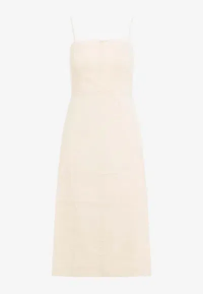 Theory A-line Midi Dress In Linen Blend In Neutral