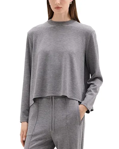 Theory A Line Sweater In Grey Mel/oat Mel