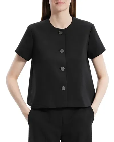 Theory A Line Tailor Top In Black