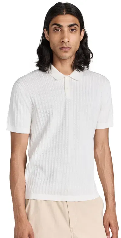 Theory Breach Textured Polo Ivory